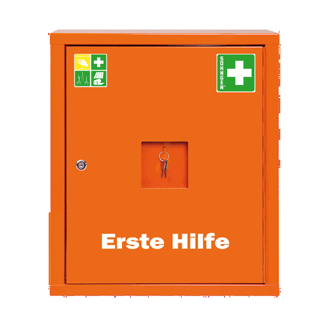 Verbandschrank EUROSAFE orange mit Füllung nach ÖNORM Z 1020 2