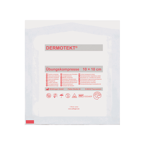 DERMOTEKT®  Übungs-Kompresse 10 x 10 cm 2 Stück unsteril