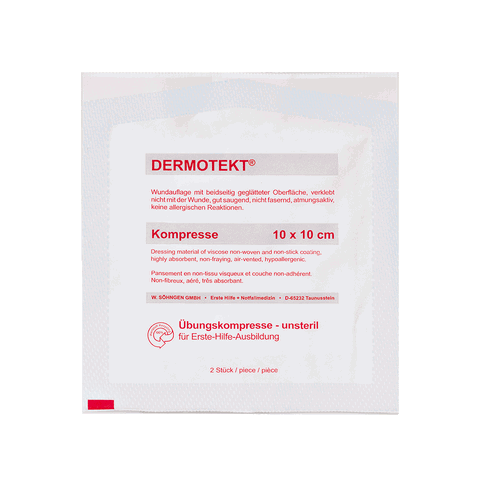 DERMOTEKT®  Übungs-Kompresse 10 x 10 cm 2 Stück unsteril à 50 - Karton