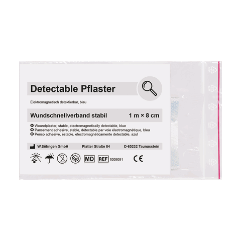 Pflasterverband detectable 1 m x 8 cm