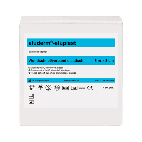 aluderm®-aluplast elastisch 5 m x 8 cm - gerollt