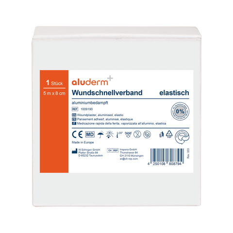aluderm®-aluplast elastisch 5 m x 8 cm - gerollt