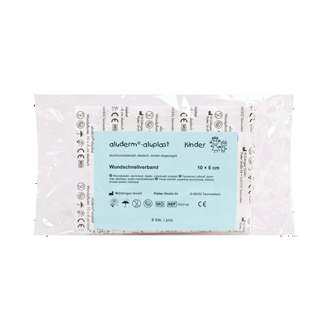 aluderm®-aluplast elastisch Kinder-Pflaster Set 8 Stück 10 x 6 cm