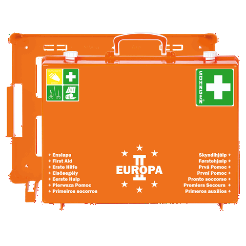 Erste Hilfe Koffer EUROPA II Orange gefüllt