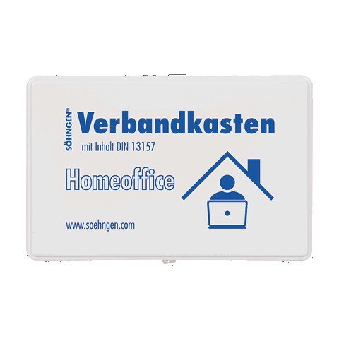 Homeoffice Verbandkasten DIN 13157 mit Wandhalterung Kunststoff weiß