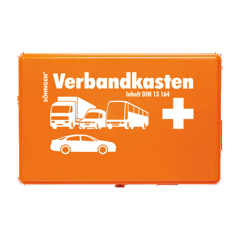 KFZ-Verbandkasten KU orange mit Füllung Standard DIN 13164