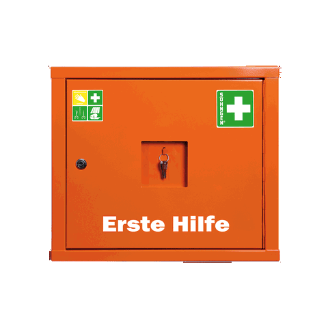 Verbandschrank JUNIORSAFE orange mit Füllung Standard DIN 13157