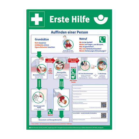 Anleitung Erste-Hilfe Plakatform Papier (7% MwSt.)