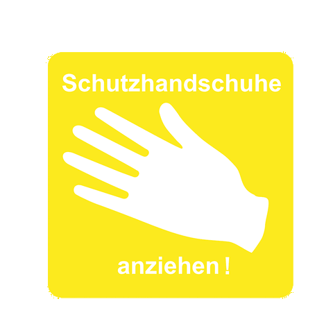 Piktogramm einzeln 80 x 80 mm Handschuhe